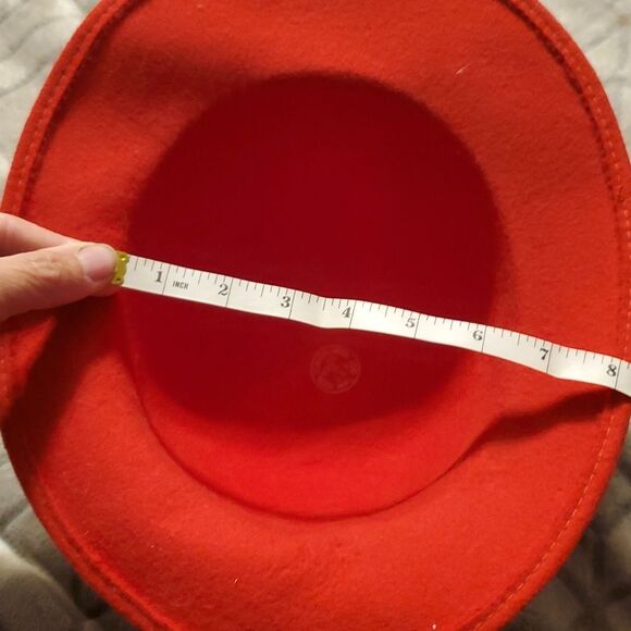 Genuine Effanem 100% Wool Crusher Hat RED WOMENS fedora - Picture 8 of 10